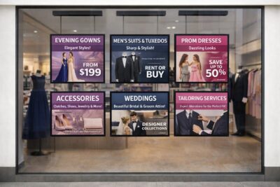 pantalla de escaparate multiple colgante