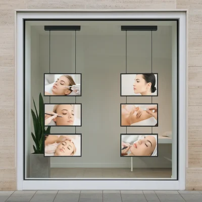 pantalla colgante publicitaria